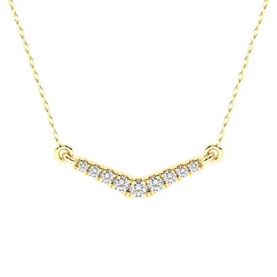 0.10 Carat Round Brilliant Cut Diamonds Pendant Necklace In 18K Yellow Gold • £492.96