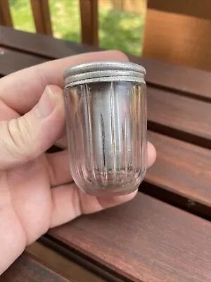 JW J.W. Meaker Salt Pepper Shaker Glass RARE Ribbed 1929 Vtg Unique Screw Top • $17