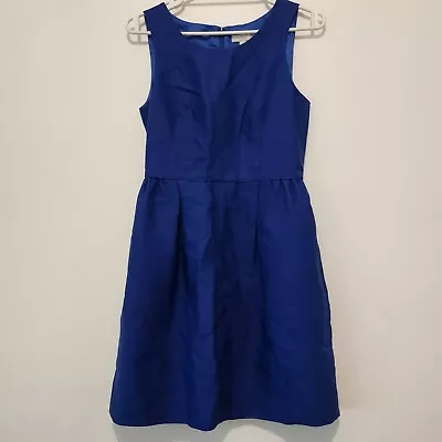 J. CREW Allie Sleeveless Lined Mini Shift Dress Wool Silk Blend Blue Size 2 / 6 • $17.89