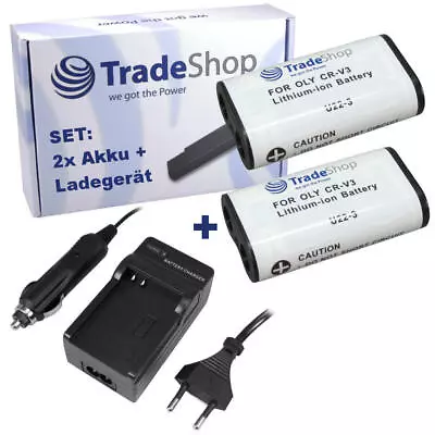 2x BATTERY CR-V3+CHARGER Olympus C2100UZ C211 C211Z C300 C-211 C-300 • £25.34