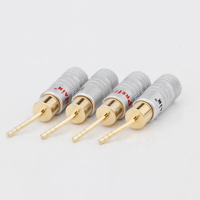 4PCS 2mm Pin Banana Plug Gold Plated Male Connectors For HiFi Speaker Cables NEW • $7.99