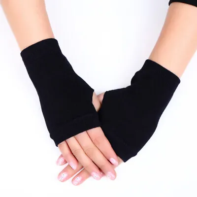 £3.88 • Buy 1 Pair Cashmere Fingerless Arm Warm Winter Gloves Hand Long Warmer Mittens UK