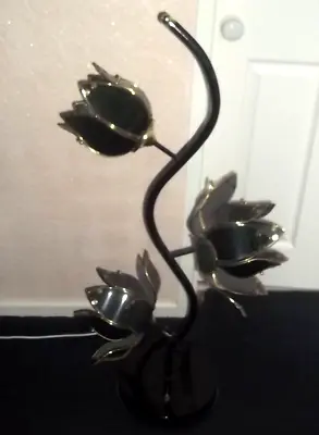 £180 • Buy Antique Lotus Flower Floor /Table Lamp- Gold & Black
