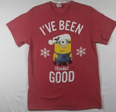 Minions Christmas Holiday T-Shirt Medium Despicable Me I've Been Kinda Good Snow • $11.99