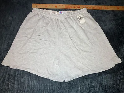 Vintage Russell Athletic Grey Sweat Shorts 3XL Gym Shorts Made USA 50/50 NWT -B1 • $14.95