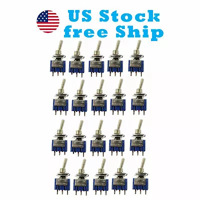 20Pcs Mts-102 On-On 2 Position Mini Toggle Switches Spdt 6A 250Vac Us Stock • $9.99