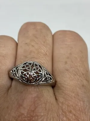 Vintage Stainless Steel Gothic Celtic Knot Ring Size 11 • $36
