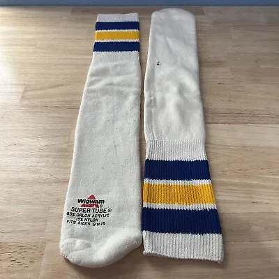 Wigwam Vintage Socks Blue/yellow/blue Stripes - Size 9-15 • $18.88