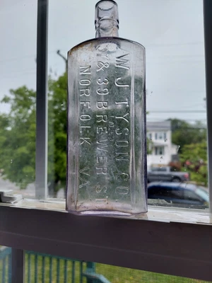 $34.95 • Buy 1880's-90's W.j. Tyson Co. 37 & 39 Brewer St. Norfolk, Va. Liquor Bottle 