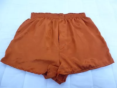 Burnt Orange  Satin Boxer Shorts  In Medium With  Free Postage  • £7.95