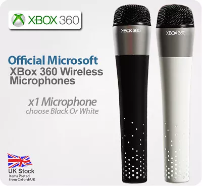 Lips XBox 360 Wireless Microphones Black/White *in Good* • £13.49