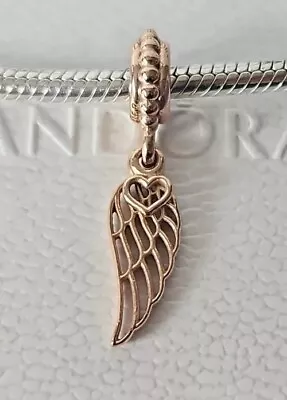 Genuine Pandora Bracelet Charm - Rose Gold Love & Guidance Wing Dangle ALE R • £5.01