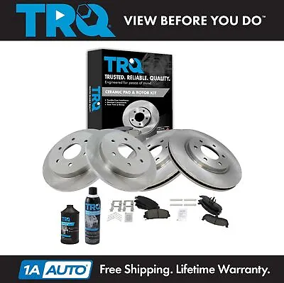 TRQ Front & Rear Ceramic Brake Pad & Rotor Kit W/Fluids For Armada Titan Truck • $269.95