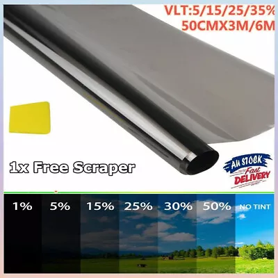 Window Tint Film 5/15/25/35% VLT Black Roll 20 X10ft/20ft Car Auto House Home AU • $17.62