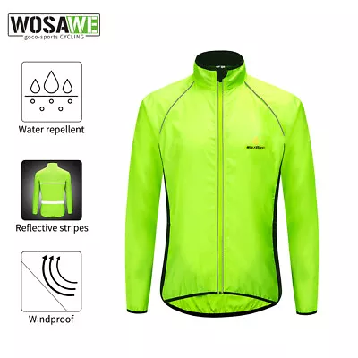 WOSAWE Men's Cycling Jerseys Windproof Waterproof Bike Jacket Bicycle Rain Coat • $25.59