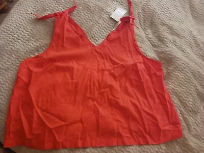 Women's Top Tu Orange   Strappy Linen Mix. Size 22. Bnwt  • £0.99