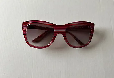 MISSONI Red And Purple Stripy Sunglasses With Original Case • £33