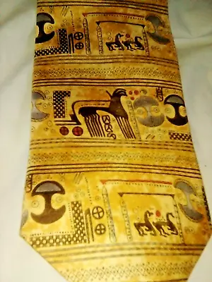 THE METROPOLITAN MUSEUM OF ART Gold Egyptian Hieroglyphs Silk Tie 60 -3.5  • $22.95