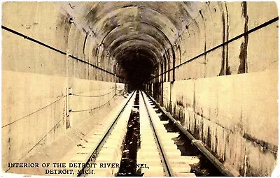 Detroit River Tunnel Interior Michgan Rails 1911 Vintage Postcard • $8.98