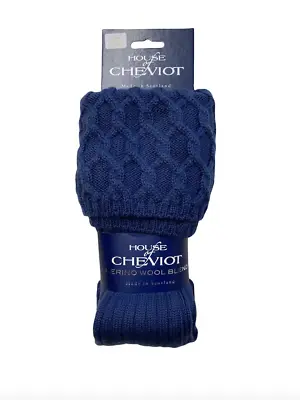 Lewis Cable Knit St Andrews Blue Merino Wool Kilt Hose Socks Made In Scotland • $59.12