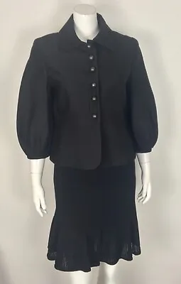 Martin Grant Women’s Tailored Peplum 3/4 Puff Sleeve Jacket Blazer M Wool/Silk • $127.36