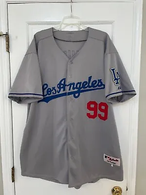 Manny Ramirez Majestic Los Angeles Dodgers Mens Size 56 Gray Stitched MLB #99 • $99.99