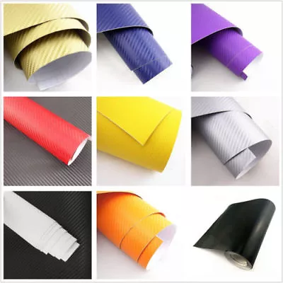 More Color 3D 4D Carbon Fiber Vinyl Car Wrap Sheet Roll Film Sticker Decal Paper • $40.79