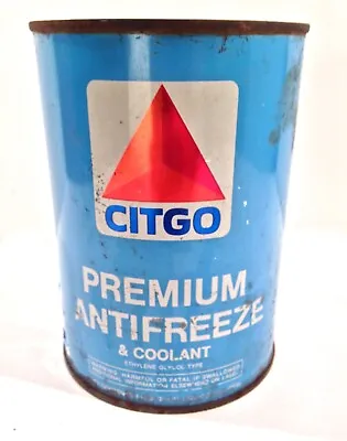 Vintage 1960's 60's Citgo One 1 Quart Advertising Antifreeze Oil Metal Can NICE • $80