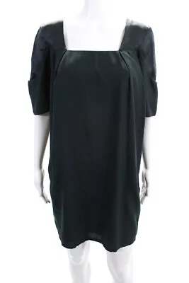 Vanessa Bruno  Womens Square Neck Shift  Dress Emerald Green Size 38 • $2.99