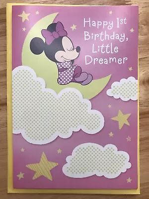 Hallmark Minnie Mouse 1st Birthday Card - Happy Birthday Little Dreamer - • $3