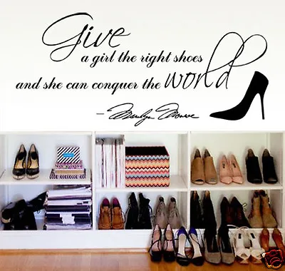 Give Girl Shoes Conquer The World Marilyn Monroe Wall Decal Sticker Art Decor  • $15.99