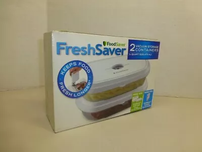 $17.97 • Buy Food Saver Fresh Saver 2 Pack Vacuum Storage Container 1/2 Quart Size New Sealed