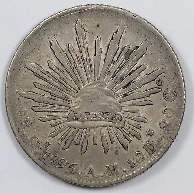 1896-Cn AM Mexico 8 Reales Culiacan Mint Cap & Rays Silver Coin • $8.50