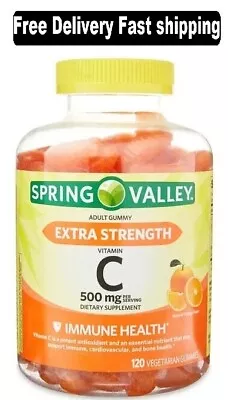 Spring Valley Extra Strength Vitamin C 500 Mg Vegetarian Gummies 120 Count NEW • $11.90