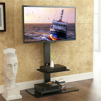 $99.96 • Buy Tall TV Stand Mount With Component Shelf For 32  - 65  For Samsung Sony LG Vizio