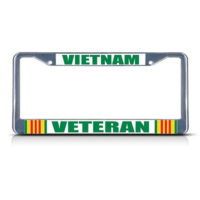 VIETNAM VETERAN  Chrome Heavy Duty Metal License Plate Frame • $17.99