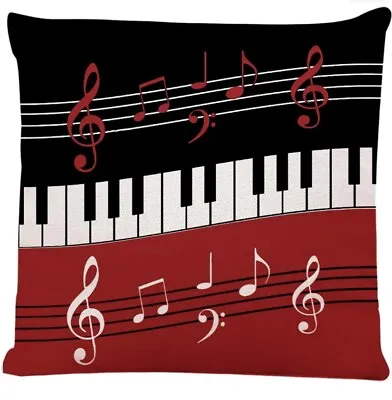 Musical Piano Keyboard Decorative Musical Throw Pillow Cover 18x18 Home Decor • $13.56