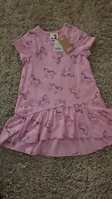 $16 • Buy Cotton On Kids Unicorn Dress Pink BNWT Size 2 Short Sleeve Summer 