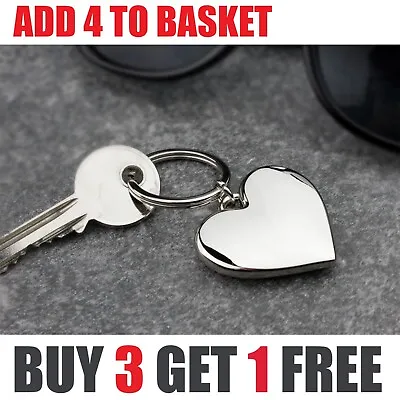 Silver Love Heart Shaped Key Ring - Valentines Gift Love Couples Keyring Boxed • £3.99