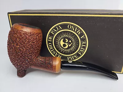 Rare MASTRO DE PAJA With Foot Pesaro OB Rusticated Hand Made Smoking Pipe W/ Box • $154.90