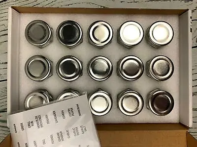 15 Pack Large 4oz Magnetic Spice Jars Glass Fridge Mounted Rack Storage • $55