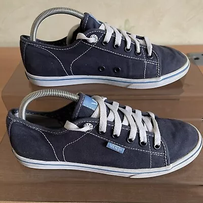 Vans Navy Blue Pumps Trainers UK Size 3 Canvas Uppers Sneakers Women’s • £6.99