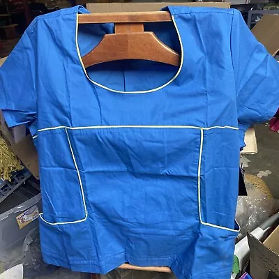 Baby Phat Womens Scrub Top 3XL Blue/yellow With Pockets Medical Nurse Shirt • $15