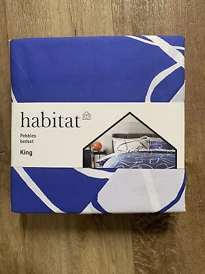 Habitat Linear Long Size Duvet Set With Pillowcases BNWT Nautical Seaside • £19.99