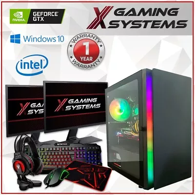 Fortnite Intel Nvidia Gaming PC Computer Premium Dual Monitor Bundle • $1049.99