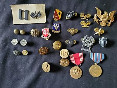 Vintage Military Buttons Pens And Metals Collection  • $15.95