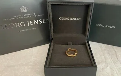 £1000 • Buy 18ct Gold Georg Jensen Fusion Ring Gold 750 18k Diamonds Size N 53 RRP £1750 New