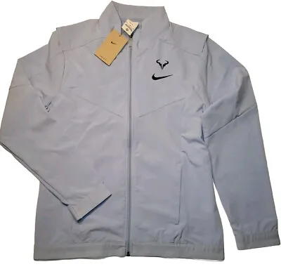 Nike Court Dri-FIT Rafael Nadal Tennis Zip Jacket Sky Blue DD8537-479 Men's Med • $74.95