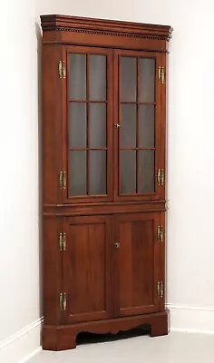 CRAFTIQUE Solid Mahogany Chippendale Style Corner Cupboard / Cabinet - D • $1595