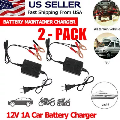 2PCS Car Battery Charger Maintainer 12V Trickle RV For Truck Motorcycle ATV Auto • $9.98